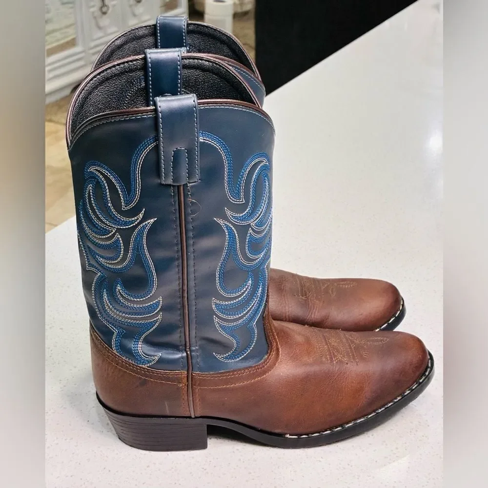 Cody James Brown & Blue Western Cowboy Boots Men’s Size 6D Leather Like New